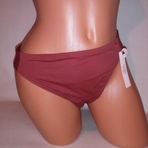 Victoria Secret Swim Bikini Bottom XL Brazilian Ginger Solid Double Strap New